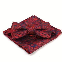 Polyester Formal Men's Bow Tie Handkerchief Set