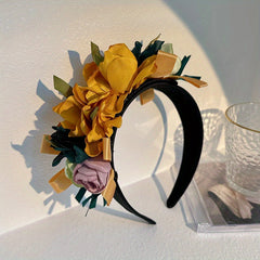 Flower Head Hoop Headdress for Party Prom