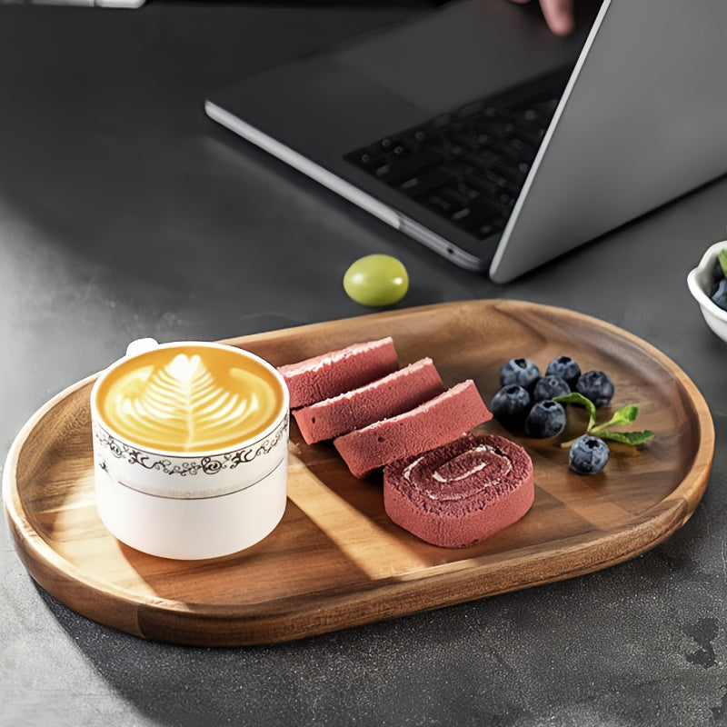 Japanese Style Wooden Rolling Tray Cup Coaster Home Decor Kitchen Accessories