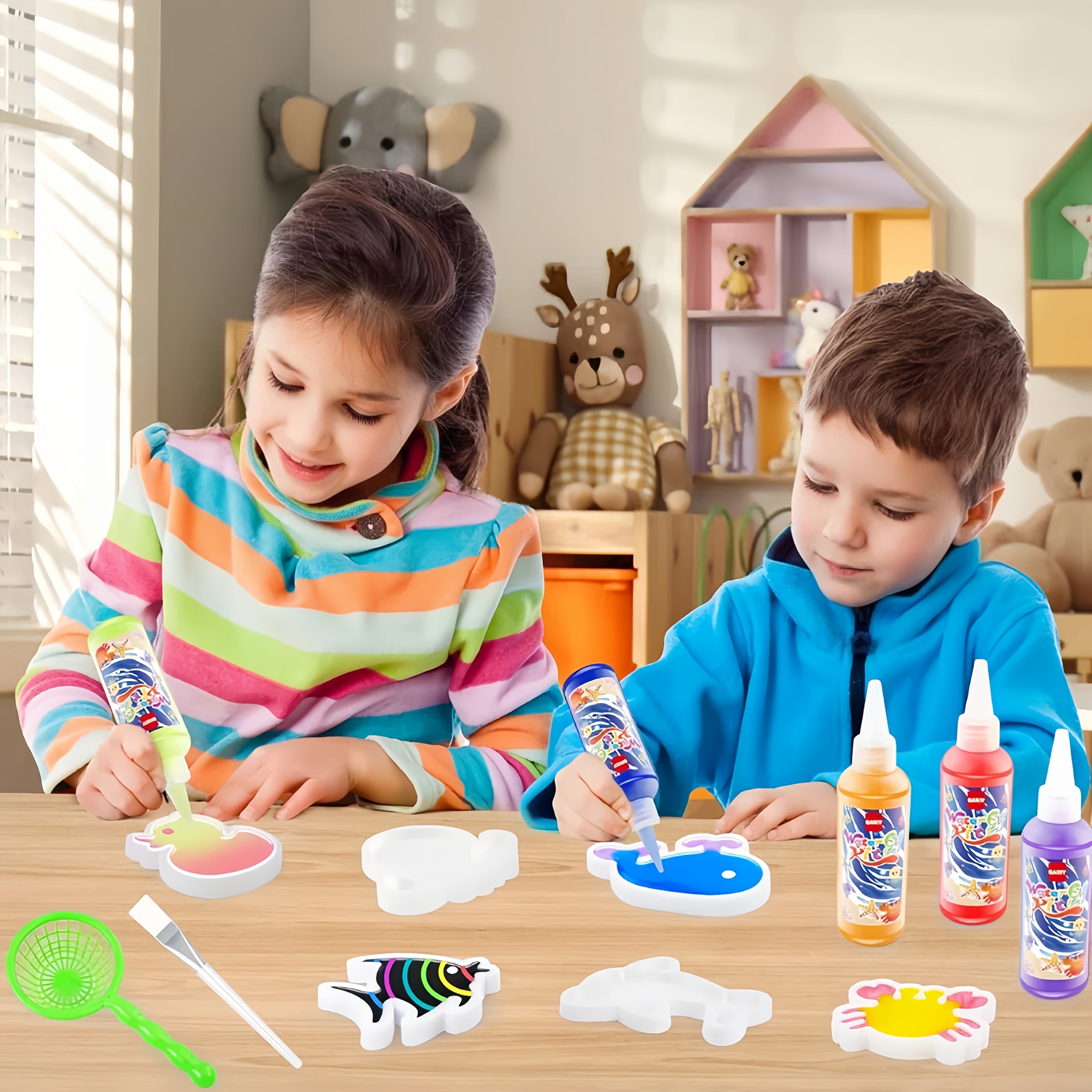 Magic Water Elf DIY Set with Storage Box, Molds & Bottles - Educational Fun Toy