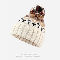 Hairball Knit Winter Beanie Hat Unisex Ear Protection Girls Women Gift