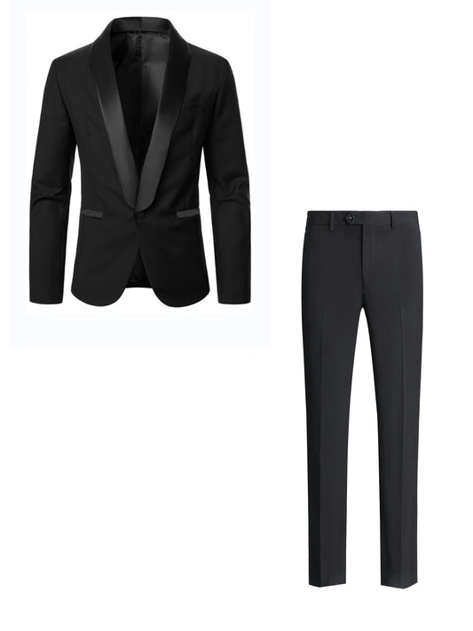 Men's Slim Business Suit One Button Formal Suit With Pants