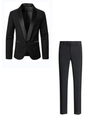 Men's Slim Business Suit One Button Formal Suit With Pants