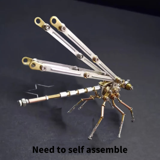 3D Steampunk Metal Dragonfly Puzzle DIY Assembly Table Decoration