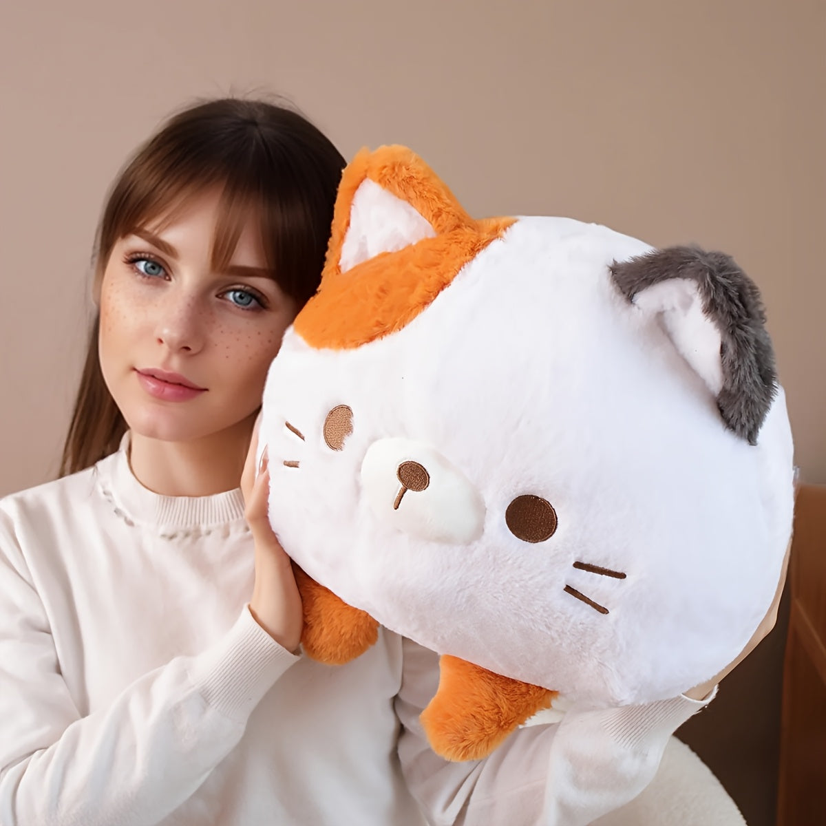 Soft Round Cat Dumpling Plush Toy Pillow Doll Home Decoration