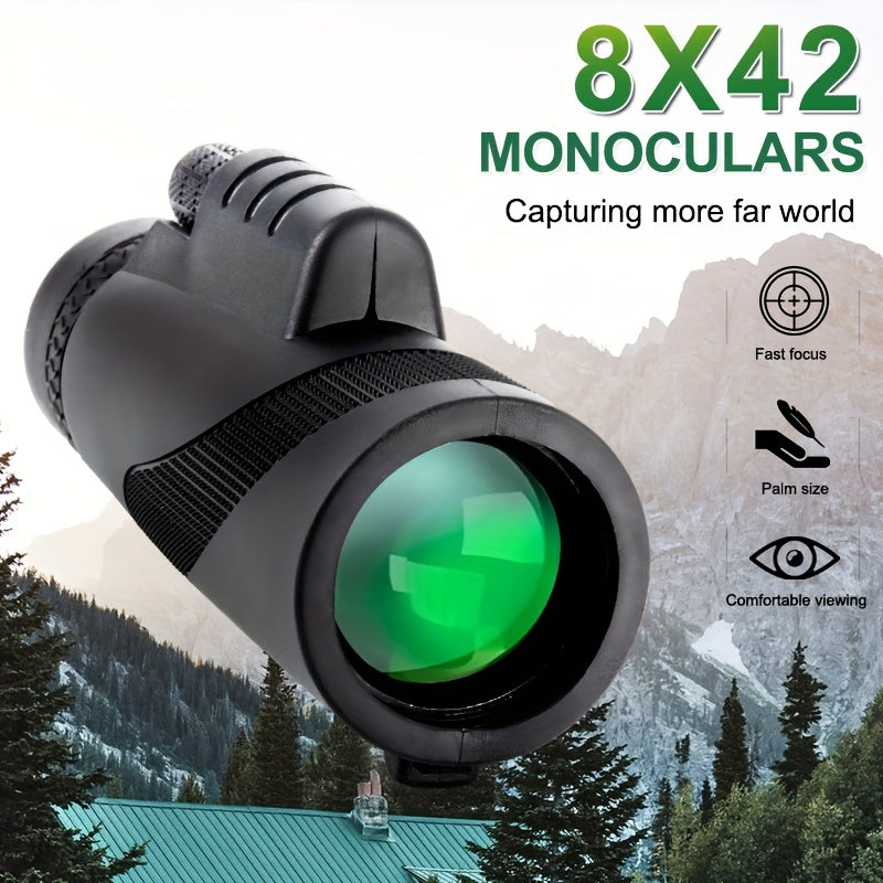 8x42 Monocular Telescope for Wildlife Exploration and Bird Watching