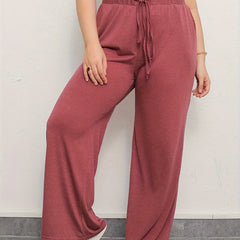  Drawstring High Rise Wide Leg Trousers