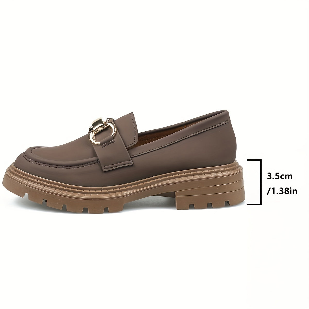 Metallic Chain Slip On Loafers Soft Platform Shoes
