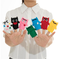 Colorful Felt Monster Finger Puppets for Emotional Learning