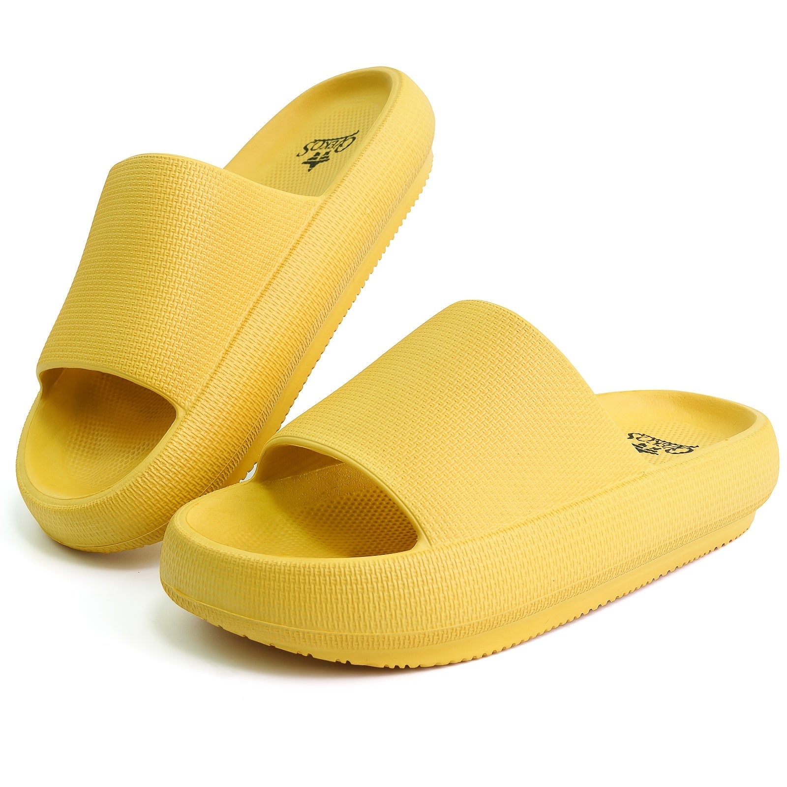 Men's Comfort Slippers Yellow Thick Sole Non Slip for Bathroom Shower
