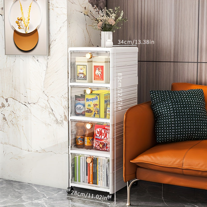 Foldable 5-Layer Storage Box Cabinet with Wheels