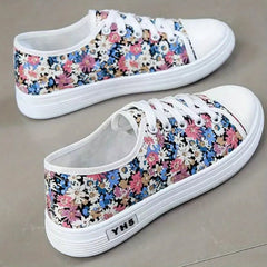 Women's Floral Print Canvas Shoes Lightweight Low Top Shoes