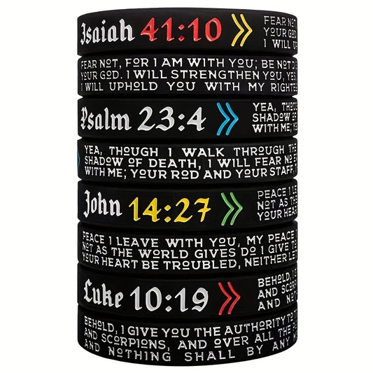Christian Bible Silicone Bracelet with Uplifting Quote