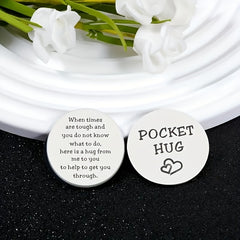 Men's Stainless Steel Pocket Hug Coin Gift