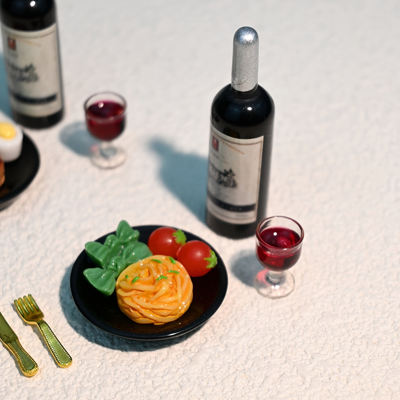Red Wine Pasta and Steak Set for Dollhouse