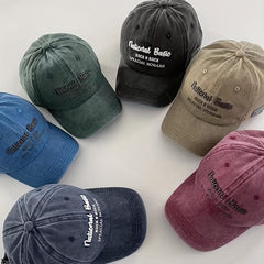 Embroidered Alphabet Baseball Cap Soft Top Cap Japanese Sun V
