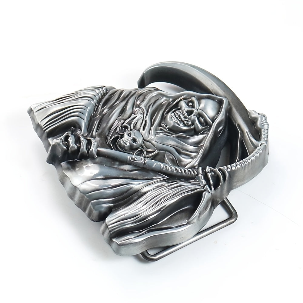 Grim Reaper Skull Belt Buckle Metal Western Cowboy Jeans Accessories