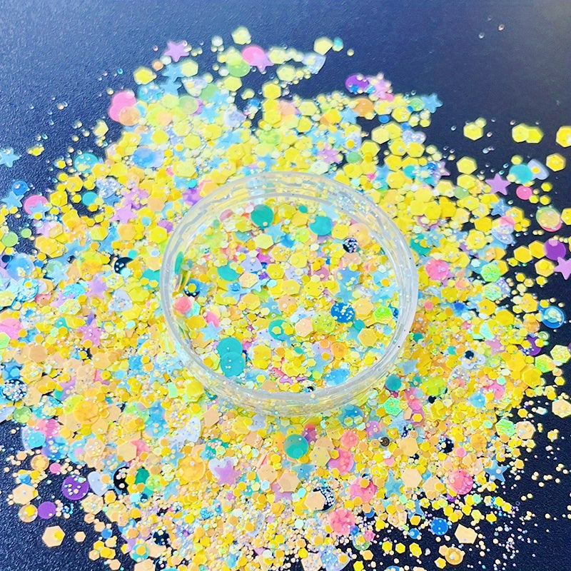10g Holographic Nail Glitter Powder Mixed Shape Flakes Sequins for Manicure DIY