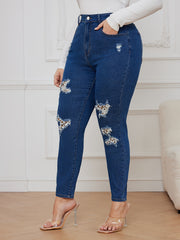  Leopard Print High Rise Skinny Jeans