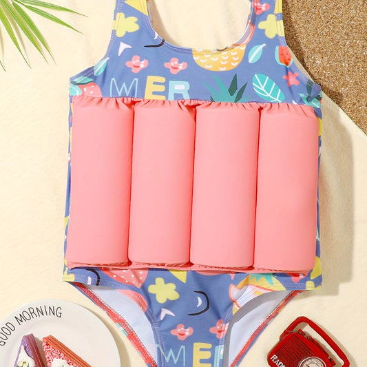 Cartoon Print Swimsuit for Baby Boys & Toddlers Unisex