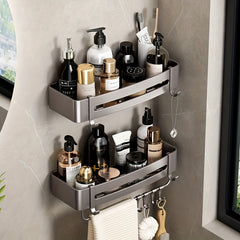 Wall Mounted Bathroom Storage Rack Multifunctional Bathroom Tray