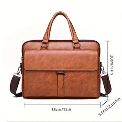 Retro Waterproof Briefcase With Handle & Strap Laptop Sleeve Bag