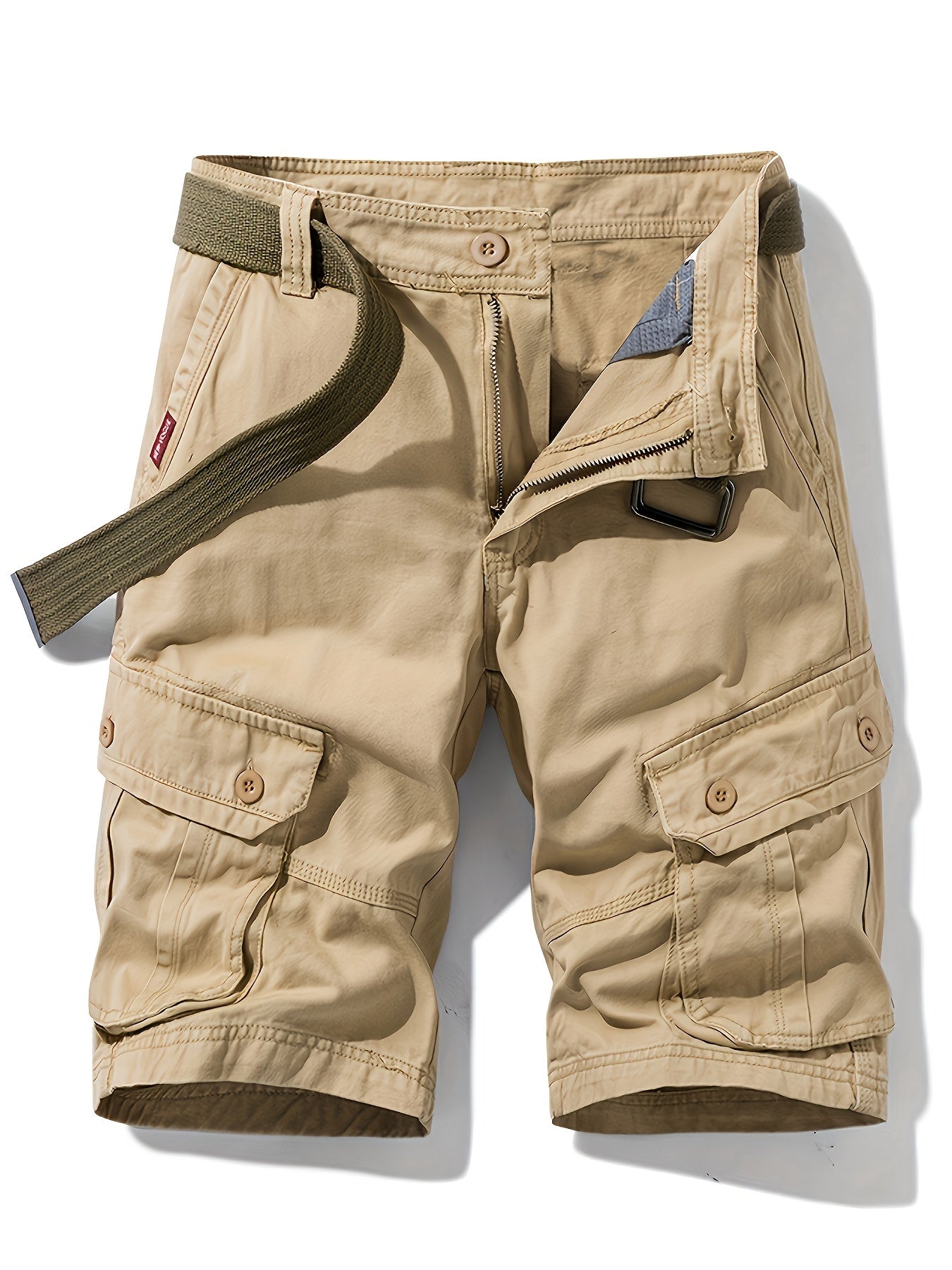 Men's Cotton Drawstring Shorts With Button Pockets for Summer