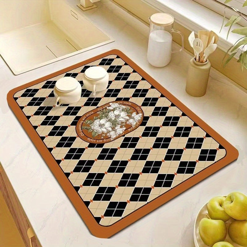 Fantasy Style Fabric Dish Drying Mat Diatom Mud Kitchen Drain Pad