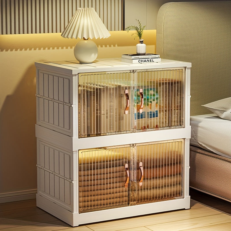 5 Tier Clothes Storage Drawer Plastic Box with Wheels Stackable Toys Basket