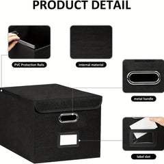 Filing Storage Boxes w/ Plastic Slide for Letter Legal File Folder