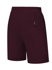 Men's Casual Fit Drawstring Shorts Elastic Waist Zip Pockets