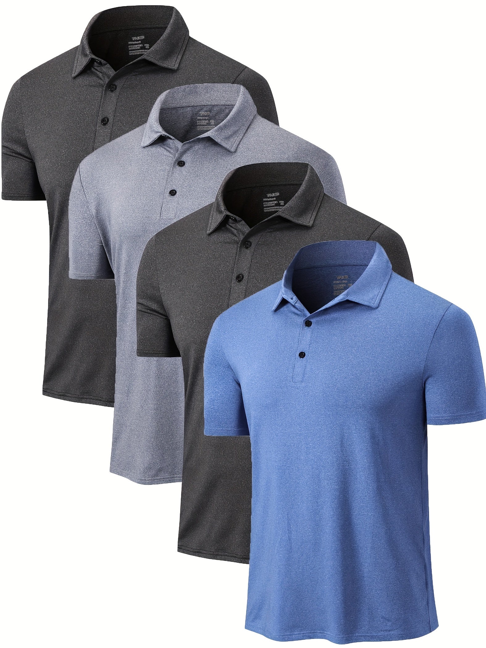 Men's Quick Dry Lapel Golf T Shirt Short Sleeve Moisture Wicking Casual Workout