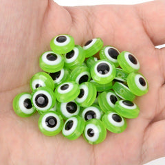 50-100pcs Evil Eye Beads Oval Spacer Resin DIY Charms for Jewelry Making