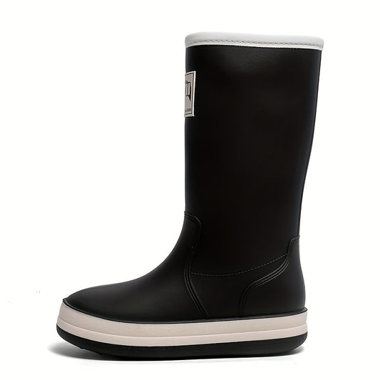 Quick Drying Flat Rain Boots Waterproof Non Slip Thickened Outdoor PVC Shoes