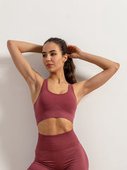 Women's U Neck Racer Back Sports Bra & Ribbed Tank Top