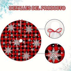 Red Tree Skirt Christmas Decorations Farmhouse Holiday Home Party Decor