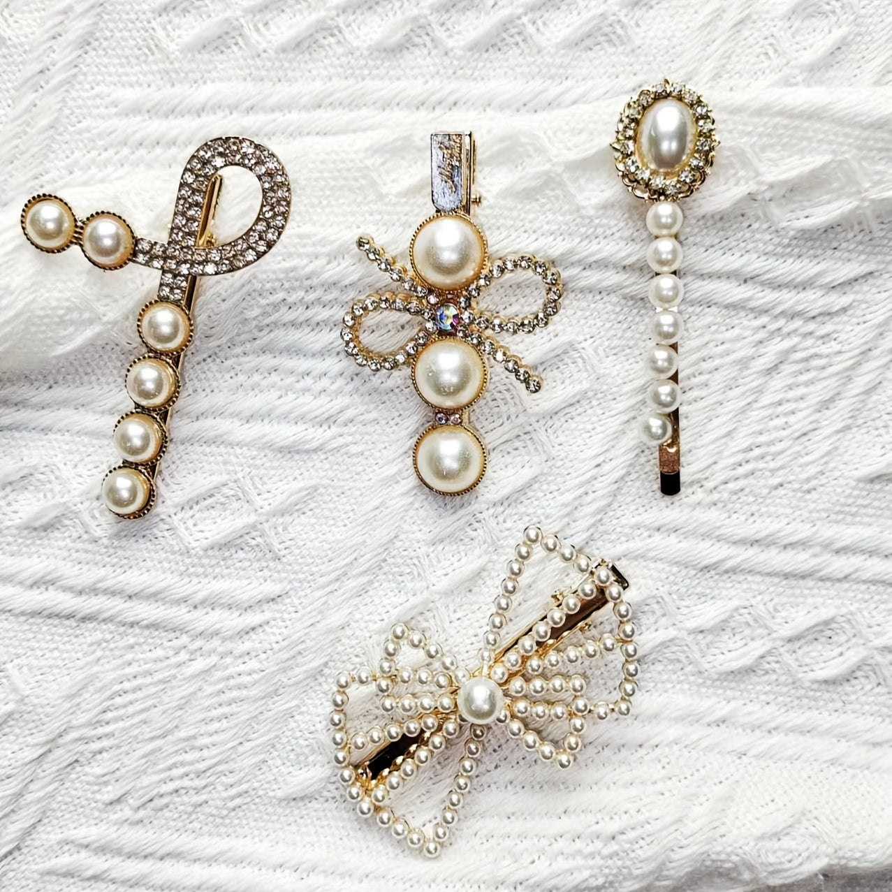 Rhinestone Pearl Hair Clip Side Clip Head Jewelry Hair Accessories