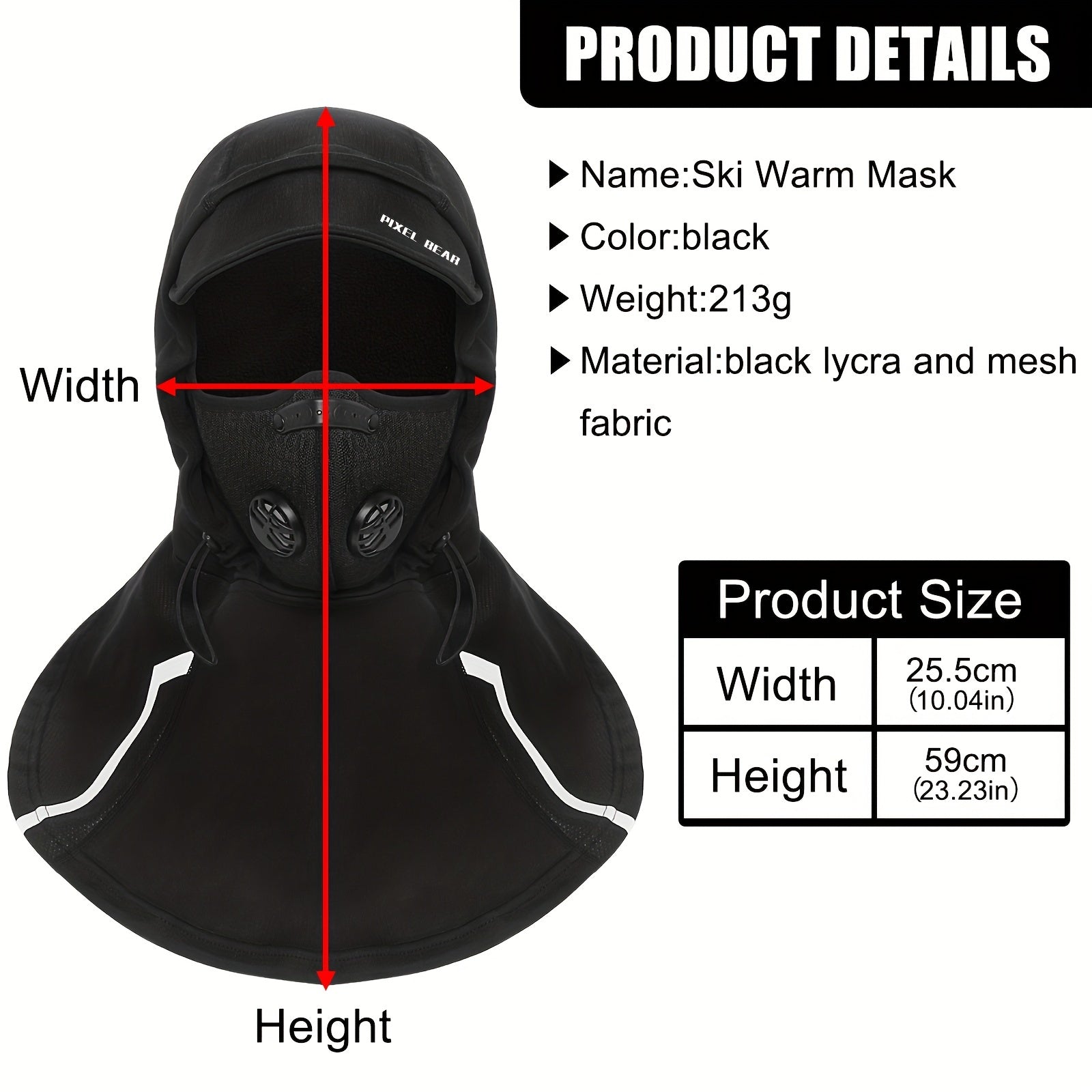 Windproof Riding Headgear With Filter For Outdoor Skiing and Mountaineering