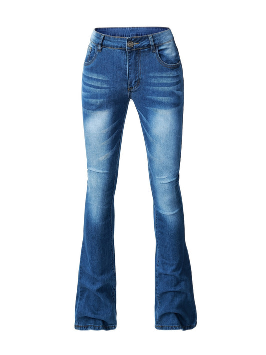 Flare Leg Low Waist Bootcut Denim Pants