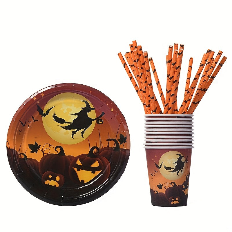 10pcs Halloween Party Paper Tableware Disposable Paper Cups