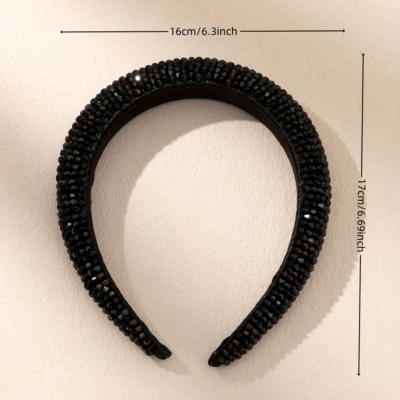 Baroque Rhinestone Wide Headband Padded Headdress Glitter Hair Band