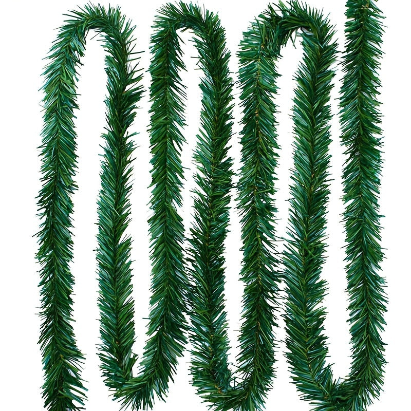 Christmas Wreath Green PVC Rattan 5.5m 18ft