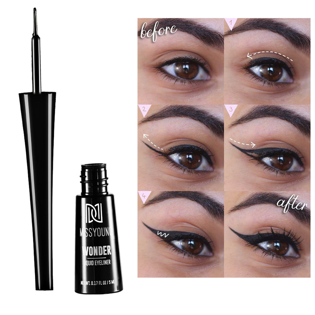 Long Lasting Waterproof Eyeliner with Easy Application Brush