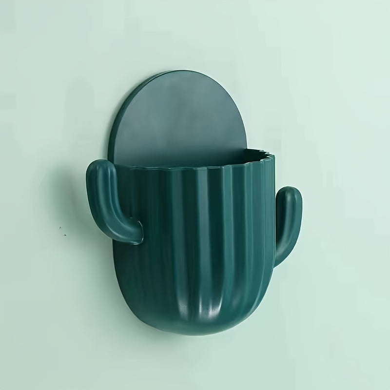 Cactus Makeup Brush Holder Wall Mounted Storage Box