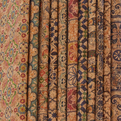 A4 Ethnic Style Retro Printing Cork Fabric DIY Plaid Ribbon