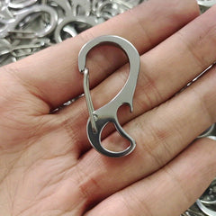 Outdoor Stainless Steel Bottle Opener Keychain Rust Proof Spring Hook