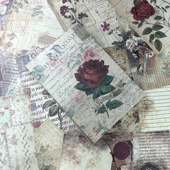 100 Vintage Scrapbook Paper Floral Botanical Grunge Diary DIY