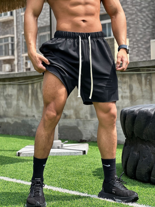 Men's Solid Loose Shorts w/ Pockets Drawstring Active Breathable Comfy
