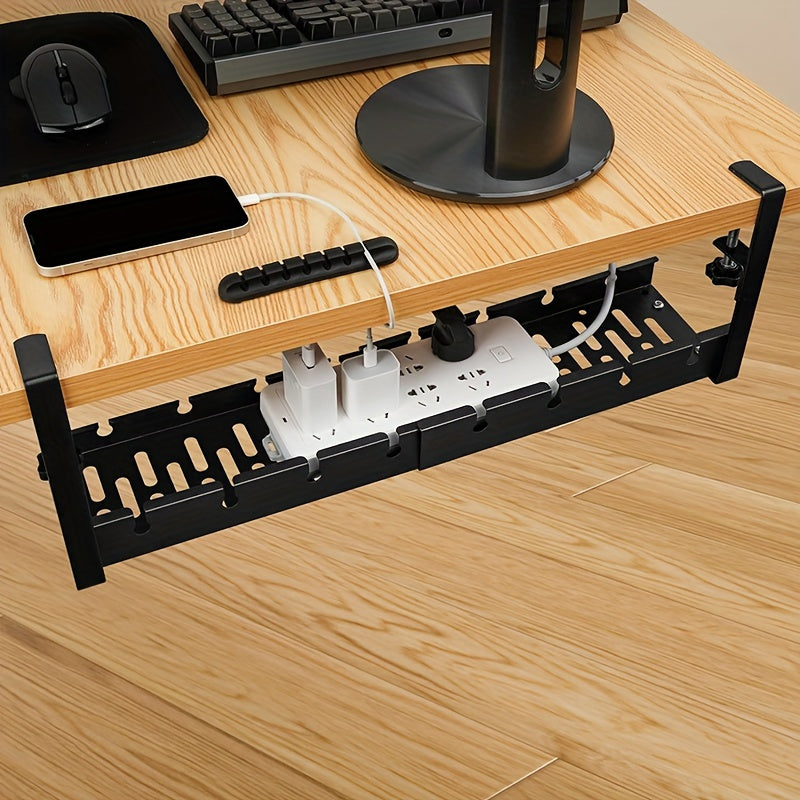 Carbon Steel Under Desk Storage Basket Adjustable Shelf