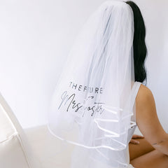 Custom Name Bridal Veil Romantic Princess Style Wedding Shower Veil